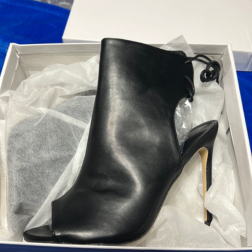 Black Ankle Bootie Heels